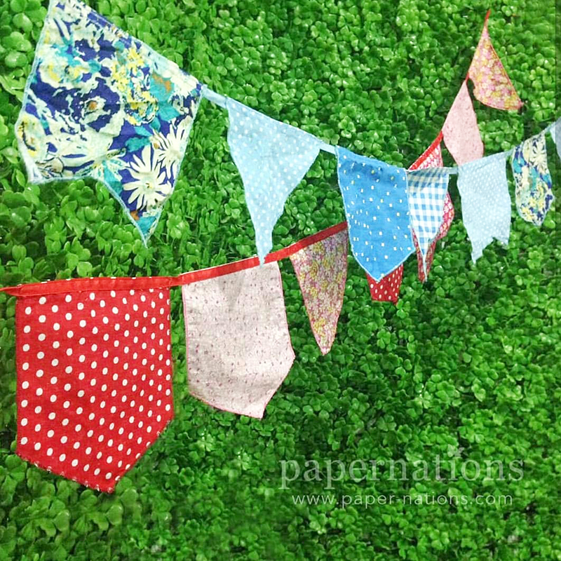 Floral Fabric Bunting Flag